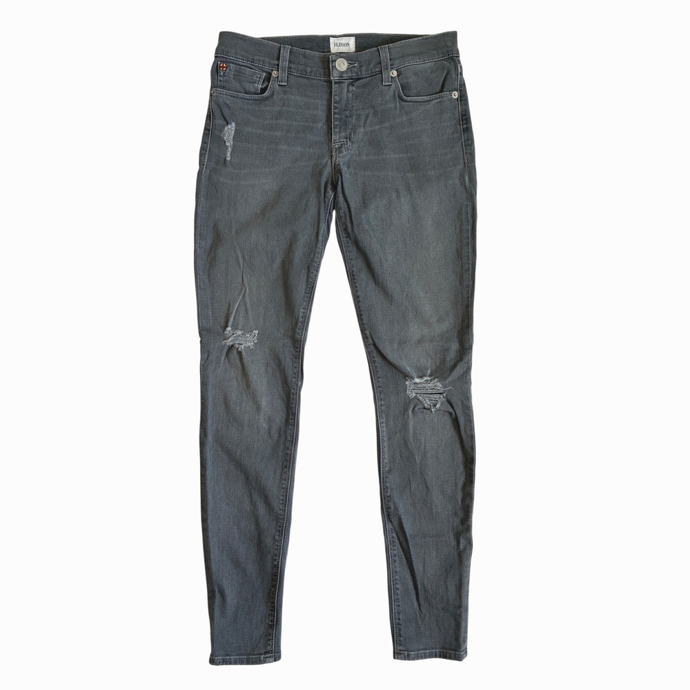 HUDSON Krista Super Skinny Gray STYD Distressed Jeans 27